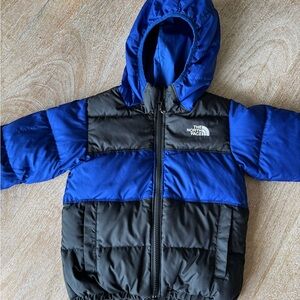 The North Face Blue and Black reversible Puffer Jacket